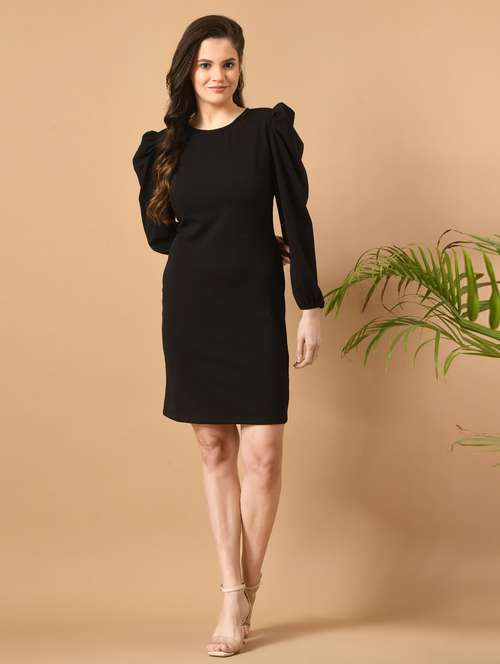 women black polyester bodycon dress - 21322303 - Very Small Image - 1