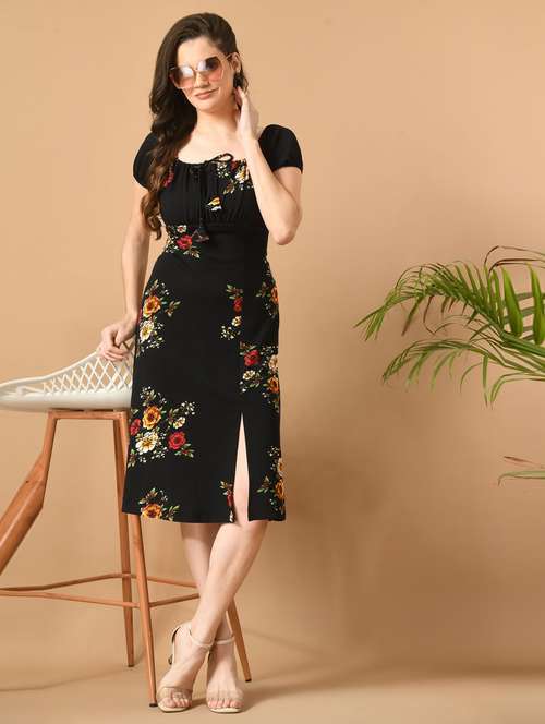 women black polyester shift dress - 21322306 - Very Small Image - 1