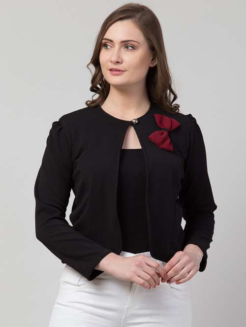 women black cotton blend summer jacket - 21322620 - Very Small Image - 1