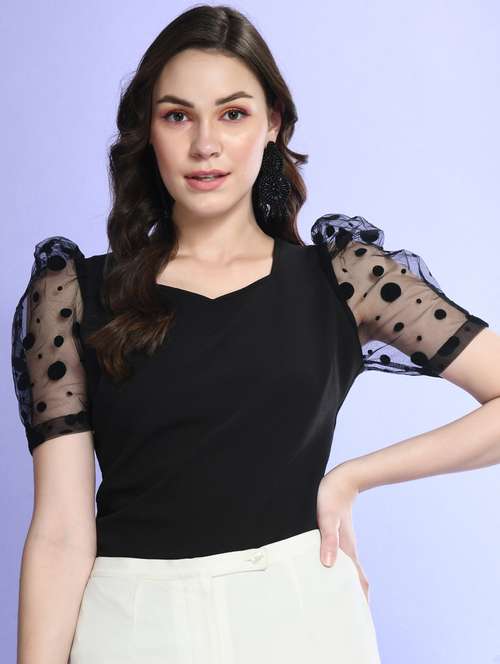 women black polyester regular top - 21322765 - Very Small Image - 1