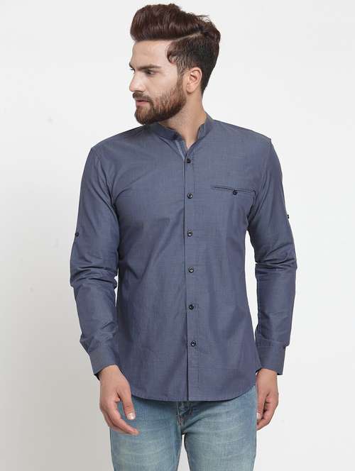 men solid cotton casual shirt - 21324681 - Very Small Image - 1