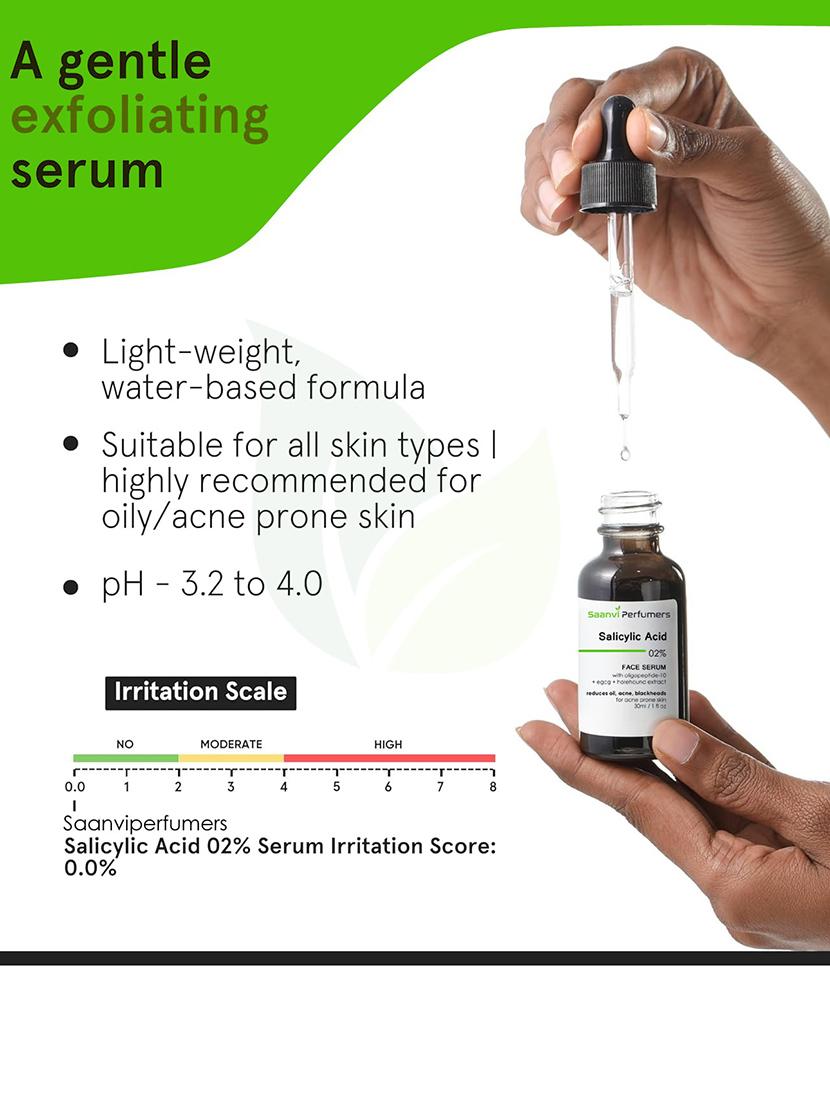 salicylic acid serum for acne, blackheads & open pores acne prone or oily skin 30ml - 21331228 - Standard Image - 3