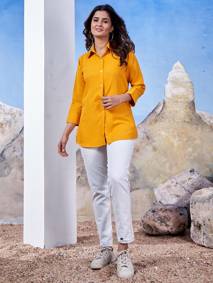 women collared solid regular shirt - 21333042 - Zoom Image - 5
