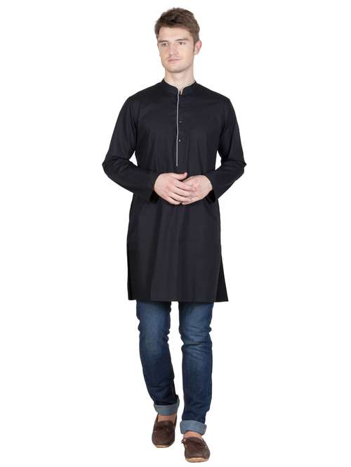 men mandarin neck solid kurta - 21333547 - Very Small Image - 1