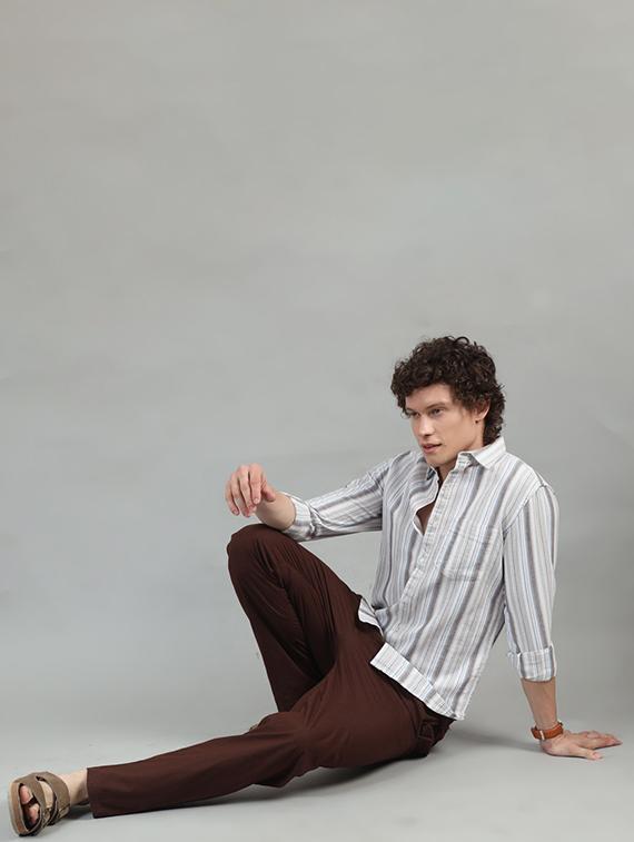 men striped casual shirt - 21334377 - Standard Image - 4
