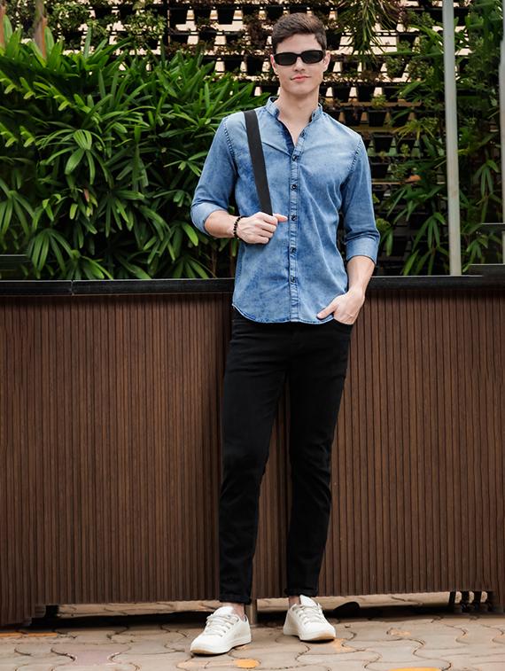 men solid casual shirt - 21334559 - Standard Image - 4