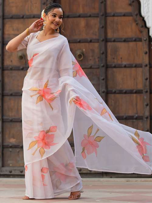 women printed saree with blouse - 21342292 - Very Small Image - 1
