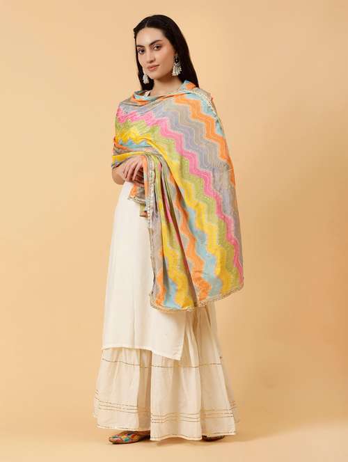 women multi color printed dupatta - 21345595 - Very Small Image - 1