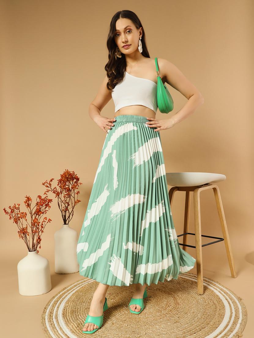 women printed high rise a-line skirt - 21347795 - Zoom Image - 4