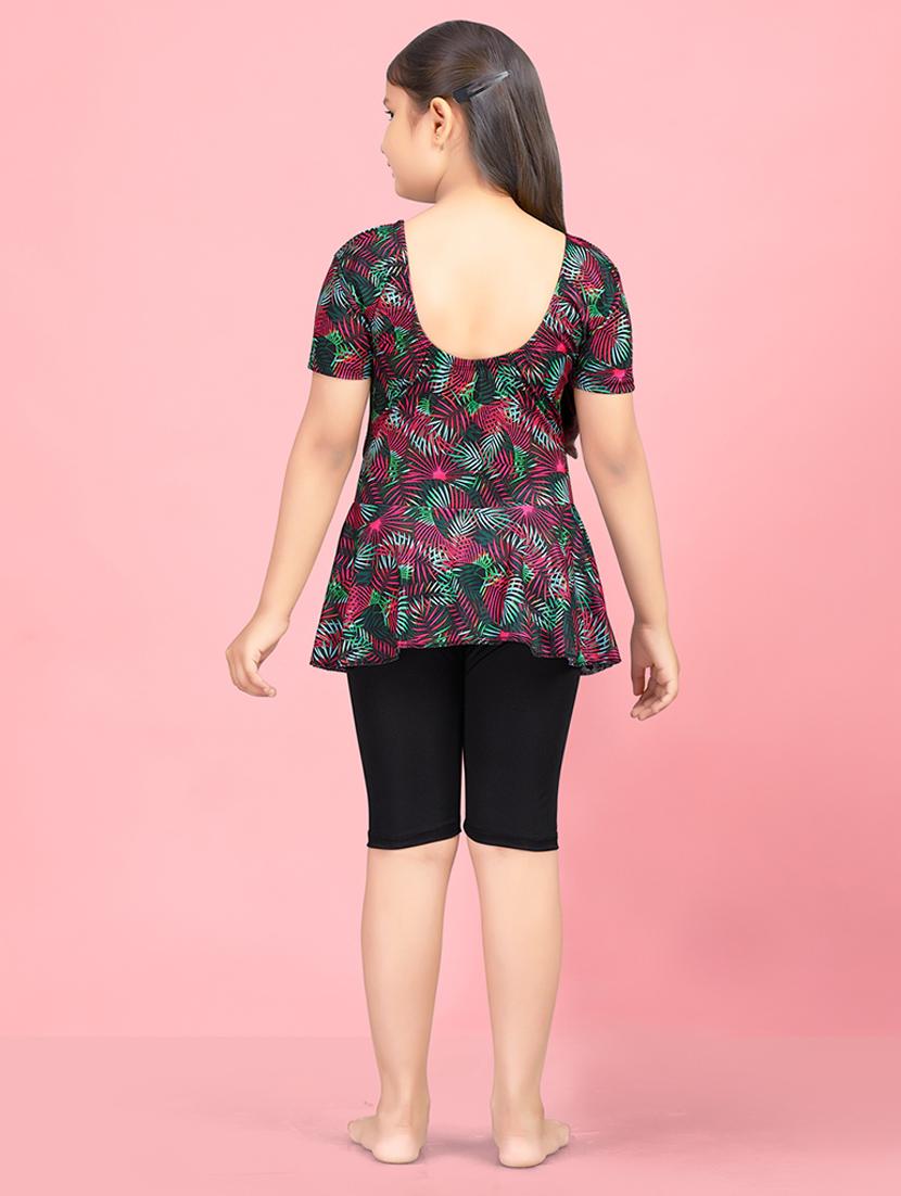 girls round neck printed functional swimsuits - 21350705 - Zoom Image - 3
