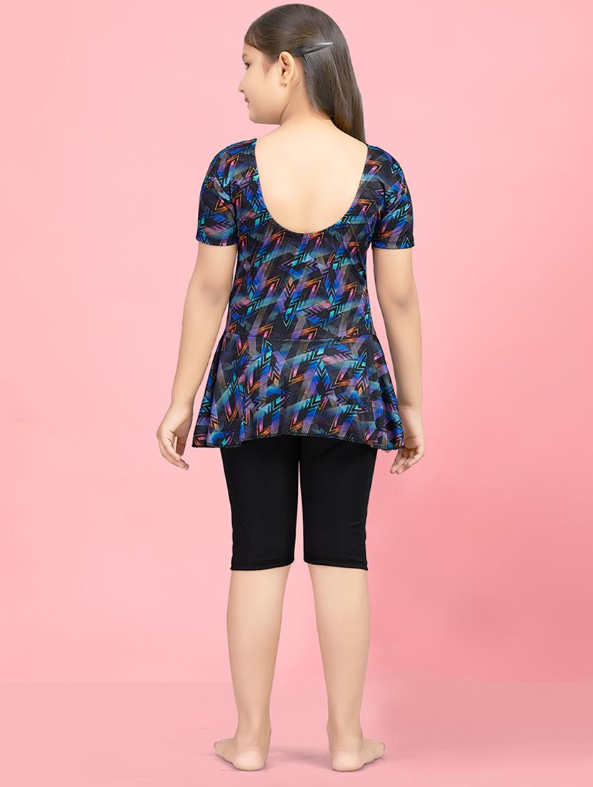 girls round neck printed functional swimsuits - 21350706 - Zoom Image - 3