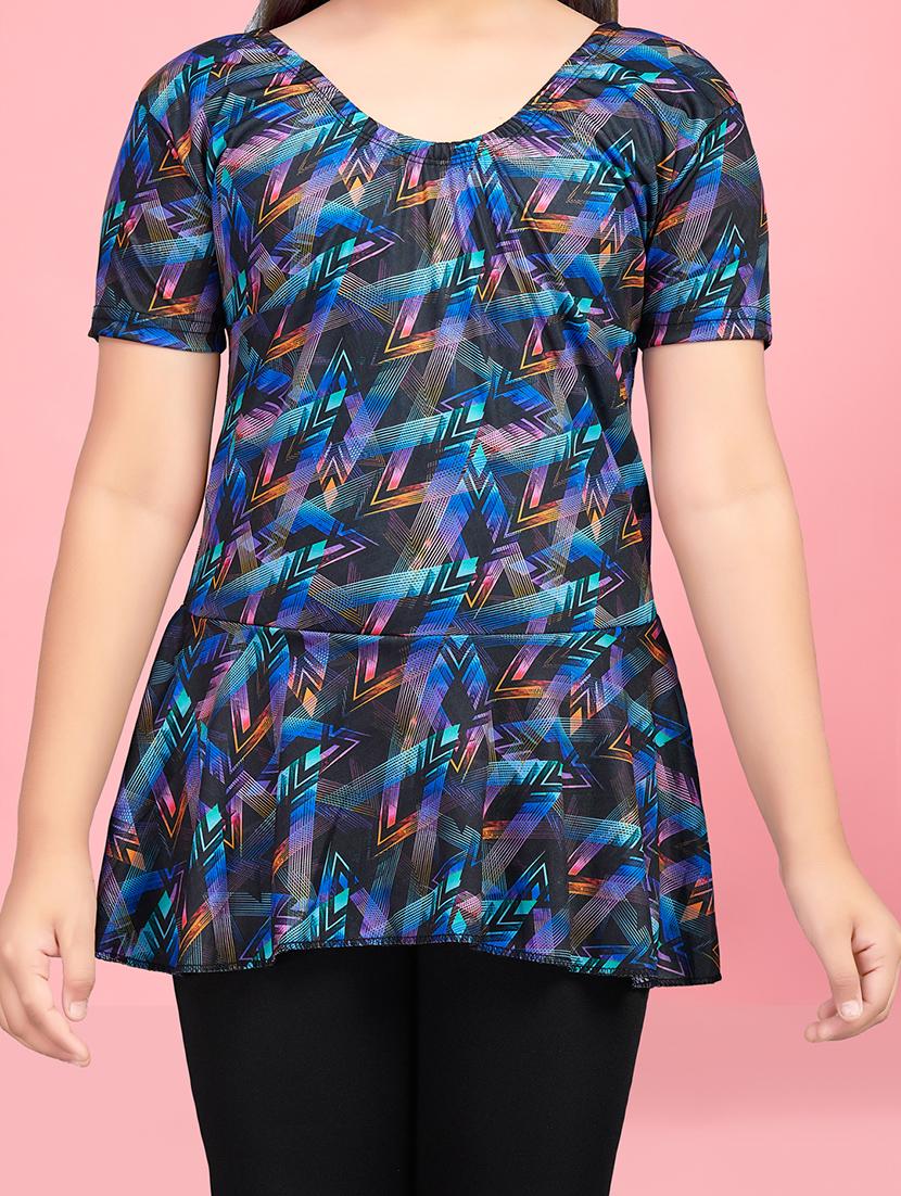girls round neck printed functional swimsuits - 21350706 - Zoom Image - 4