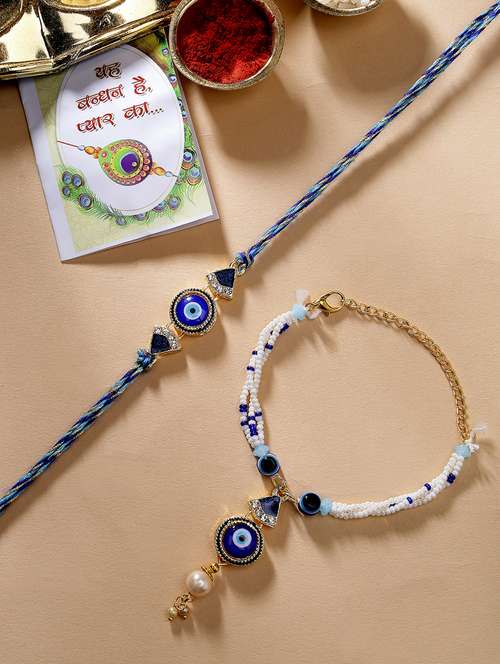 set of 2 evil eye rakhi - 21370118 - Very Small Image - 1