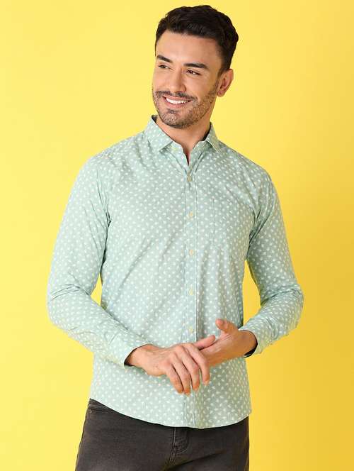 men printed long sleeves casual shirts - 21371938 - Very Small Image - 1