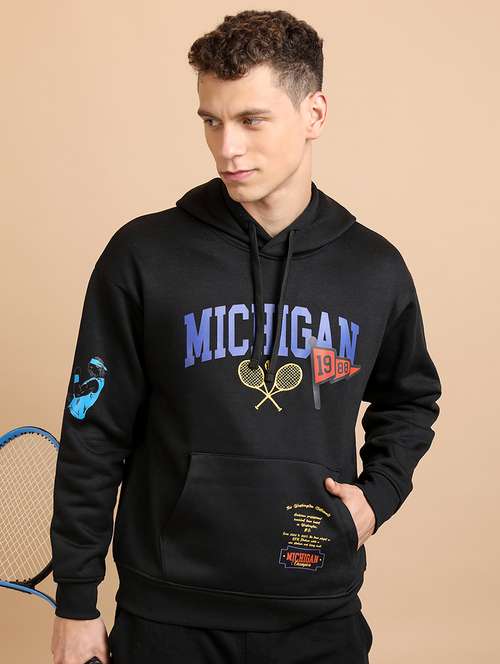 men front print hooded sweatshirt - 21374981 - Very Small Image - 1