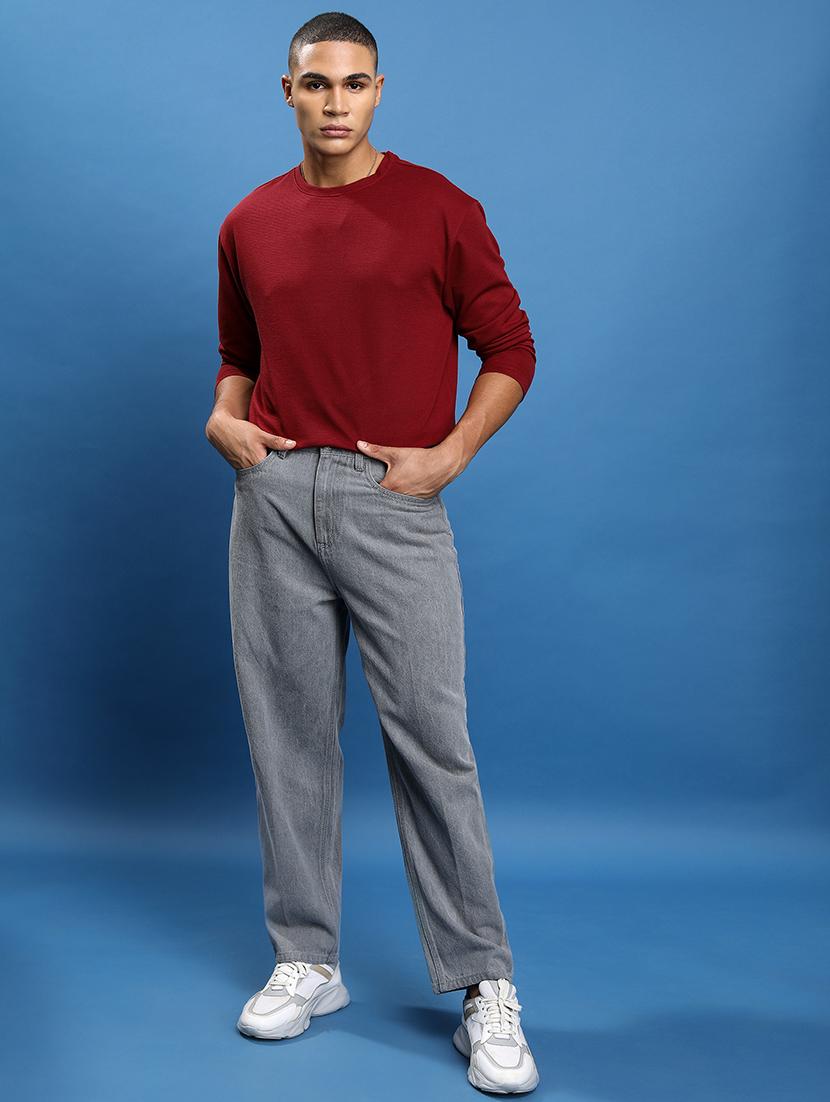 men solid round neck oversized t-shirt - 21375101 - Zoom Image - 3