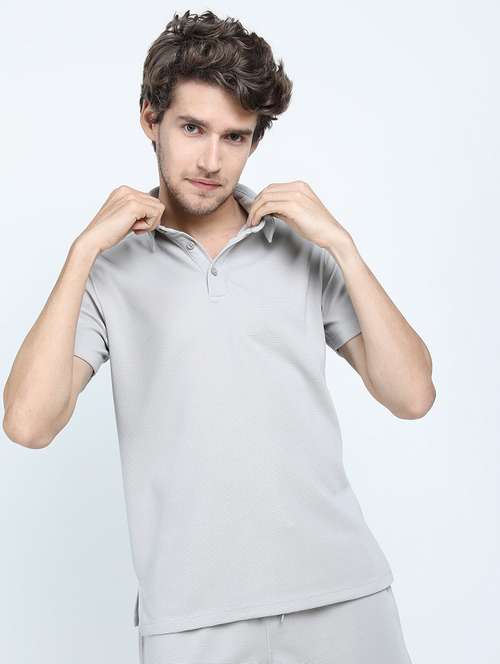 men plain polo neck t-shirt - 21375468 - Very Small Image - 1