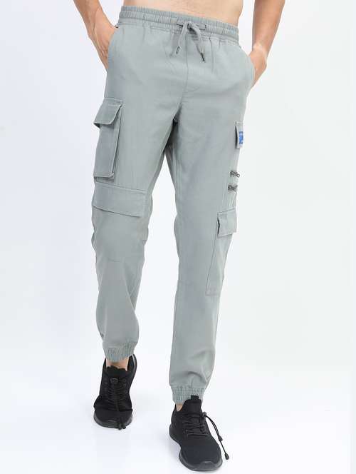 men mid rise solid cargos - 21375691 - Very Small Image - 1