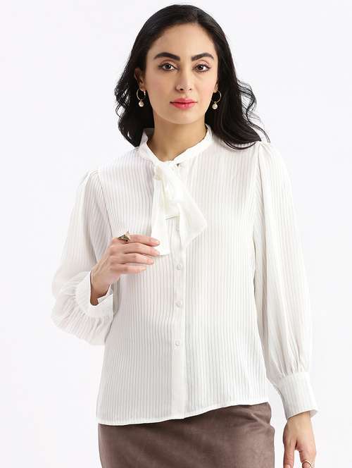 women white georgette regular shirt - 21387617 - Very Small Image - 1