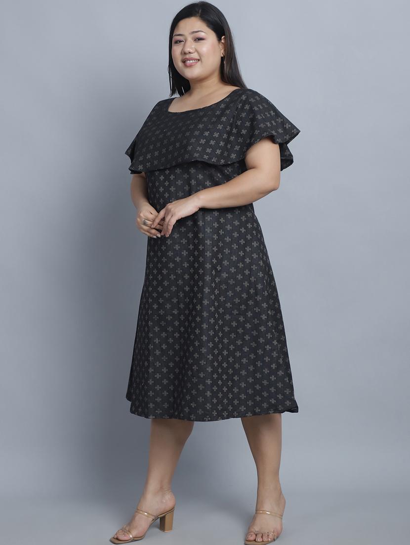 women self design short sleeves a-line dress - 21391632 - Zoom Image - 2