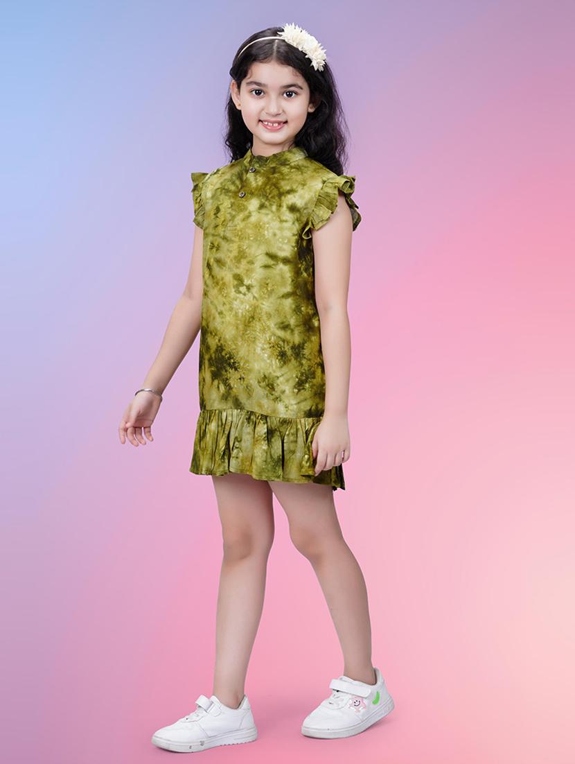 girls short sleeve printed frock - 21391914 - Standard Image - 2