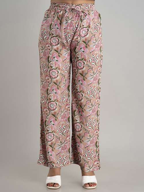 women printed mid rise palazzo - 21393296 - Very Small Image - 1