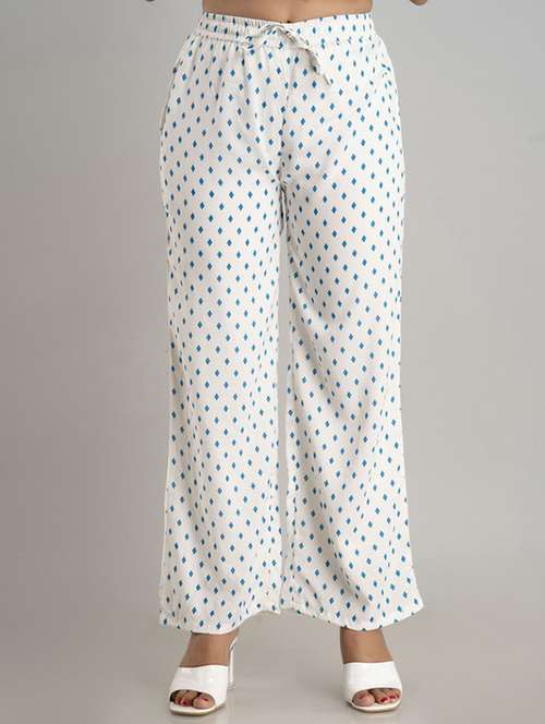 women white viscose palazzo - 21393301 - Very Small Image - 1