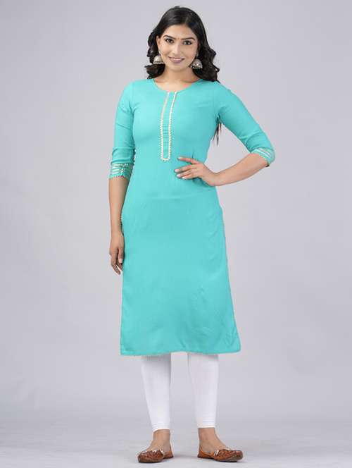 women solid straight kurta - 21393350 - Very Small Image - 1