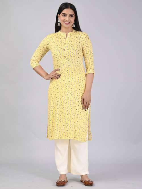 women three quarter sleeve straight kurta - 21393444 - Very Small Image - 1