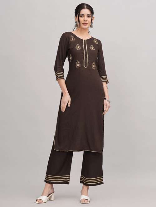women three quarter sleeve straight kurta - 21393452 - Very Small Image - 1