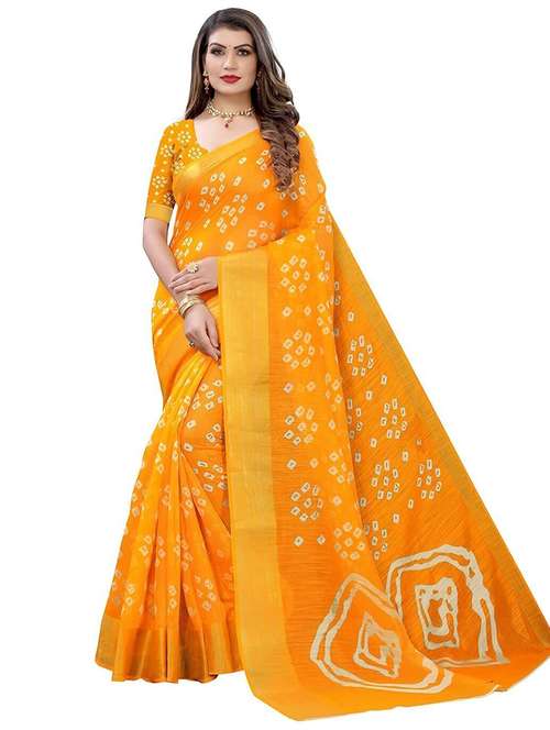 women printed casual saree with blouse - 21396478 - Very Small Image - 1