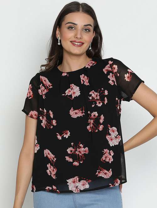 women black polyester regular top - 21399466 - Very Small Image - 1