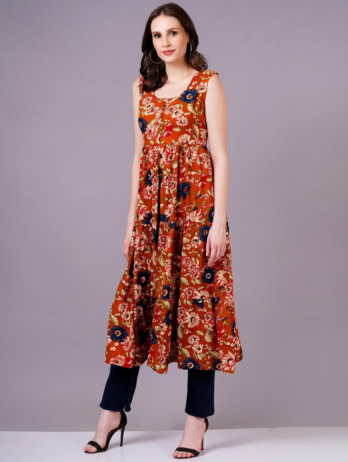 women floral printed sleeveless tunic - 21400357 - Zoom Image - 2