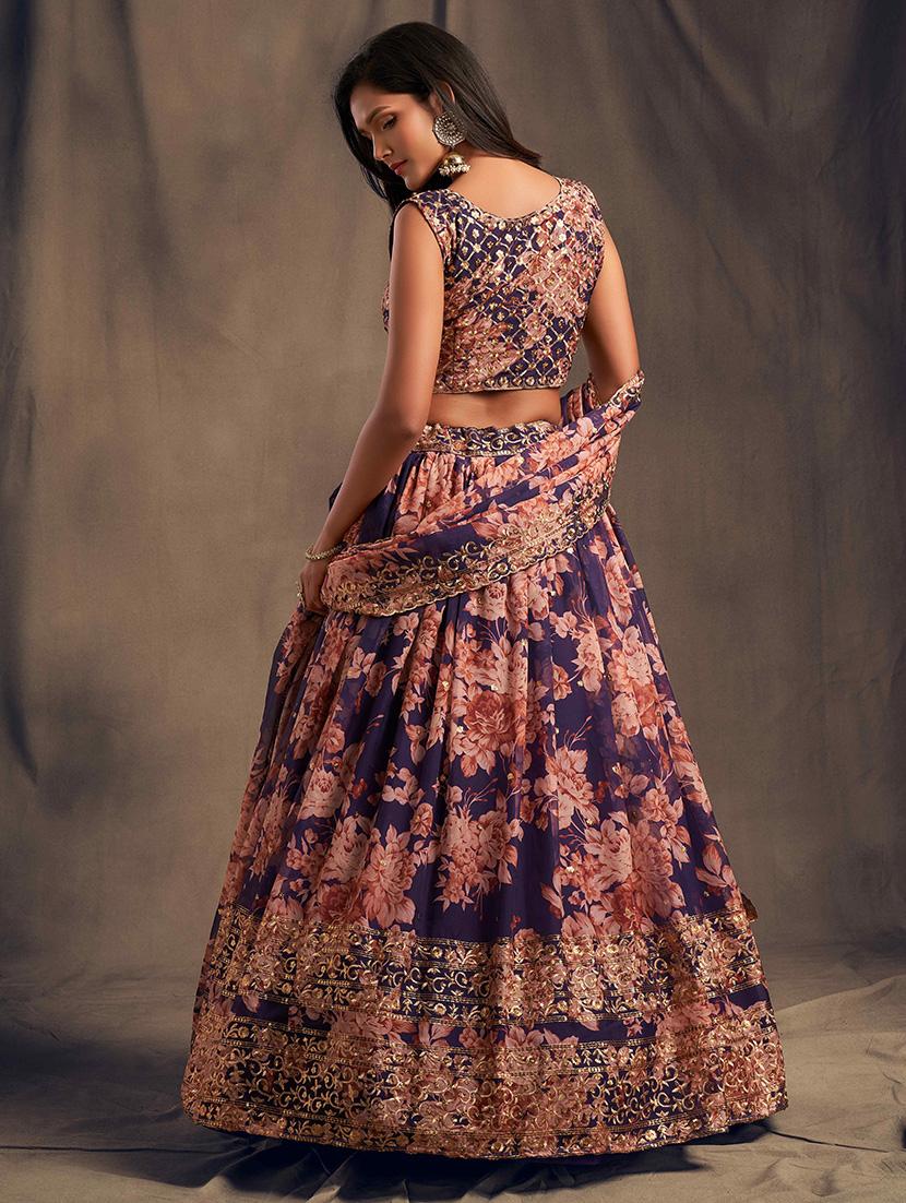 women purple semi stitched flared lehenga - 21401916 - Standard Image - 2