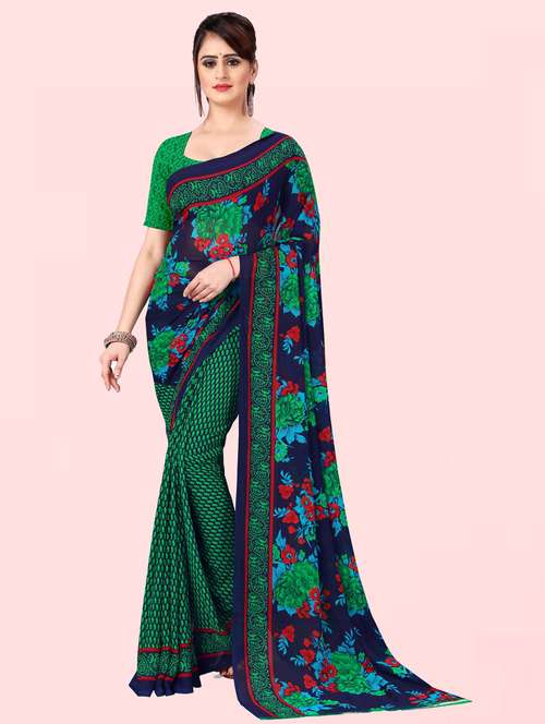 women casual wear georgette saree with blouse - 21412572 - Very Small Image - 1