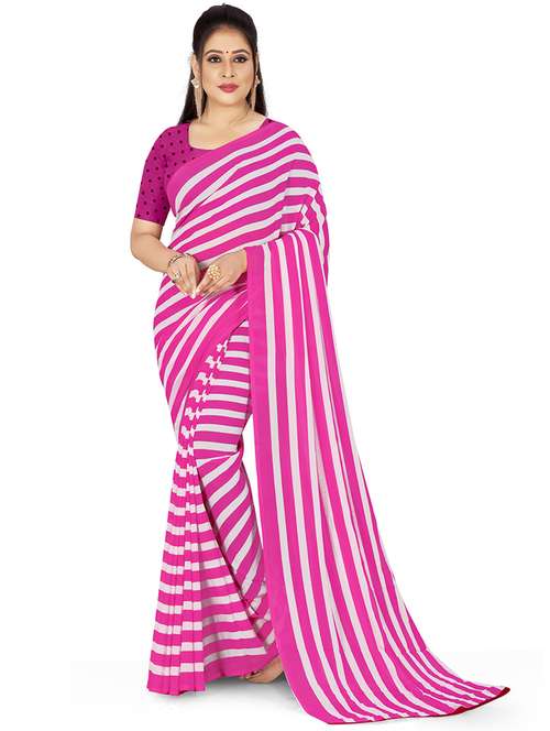 women printed casual saree with blouse - 21417162 - Very Small Image - 1