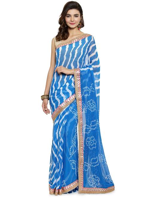 women printed saree with blouse - 21431271 - Very Small Image - 1