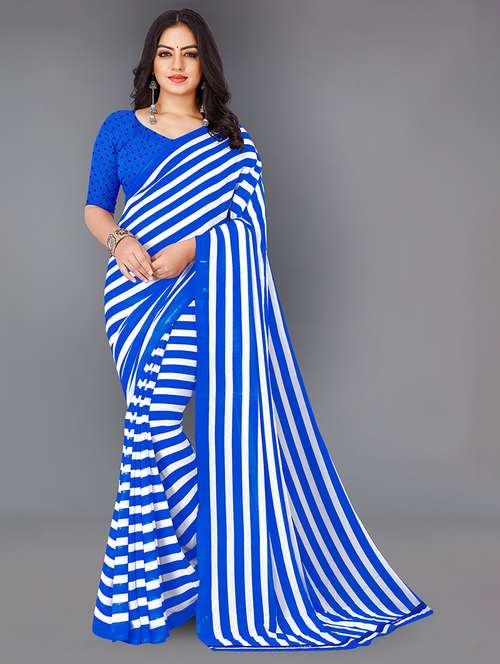 women casual wear georgette saree with blouse - 21432078 - Very Small Image - 1