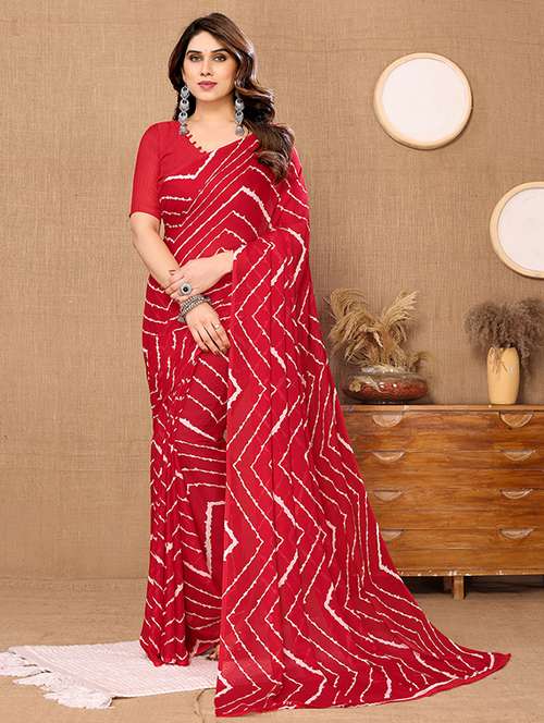 women printed casual wear saree with blouse - 21446596 - Very Small Image - 1