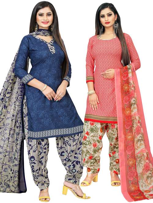 pack of 2 printed unstitched suit set - 21447450 - Very Small Image - 1