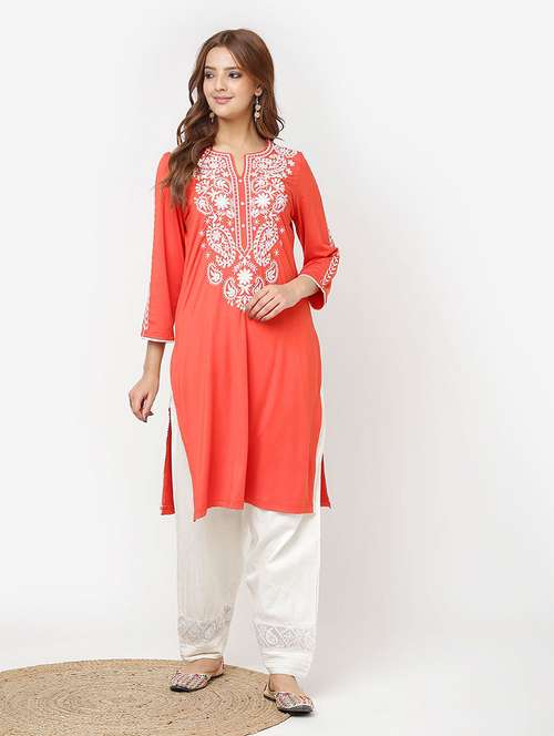 women three quarter sleeve straight kurta - 21452263 - Very Small Image - 1