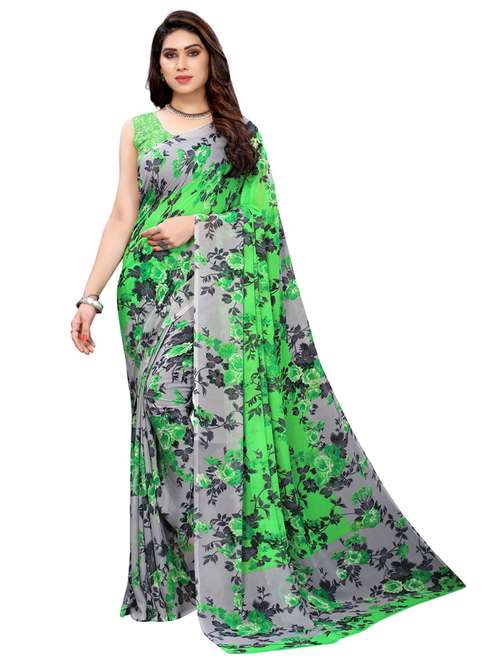 women printed casual wear saree with blouse - 21455222 - Very Small Image - 1