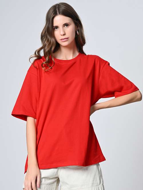 women round neck solid regular t-shirt - 21456710 - Very Small Image - 1