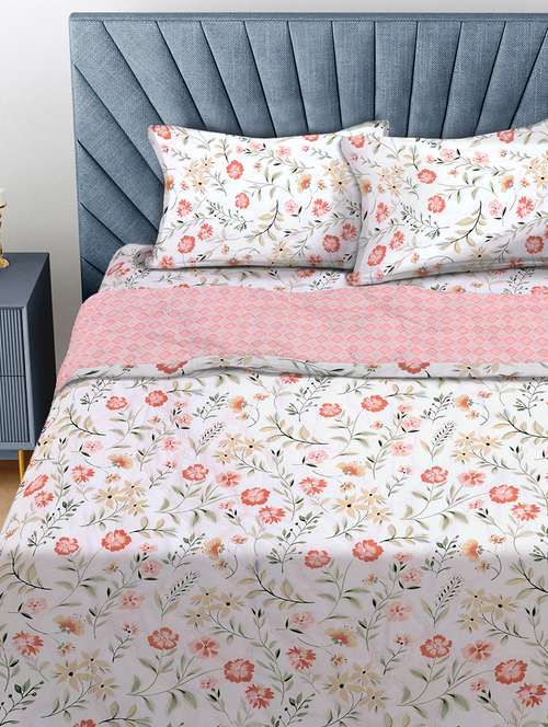fabinaliv multicolor floral 350 gsm reversible micro fiber filling comforter bedding set - 21465918 - Very Small Image - 1