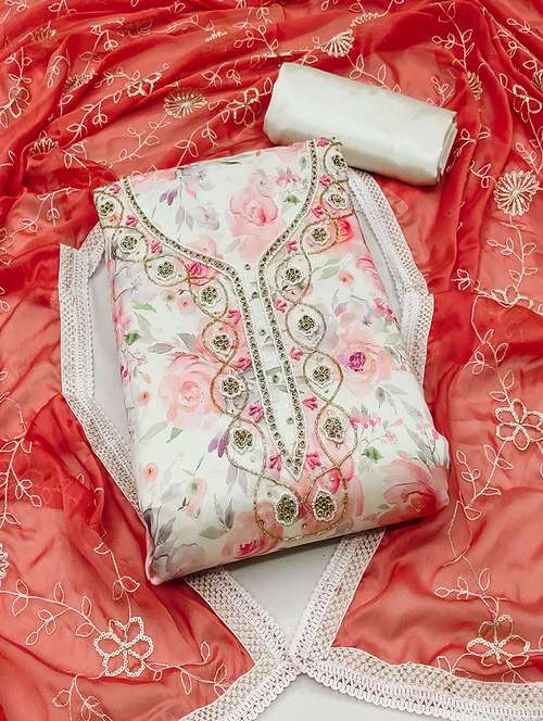 women embroidered unstitched suit set - 21467464 - Very Small Image - 1