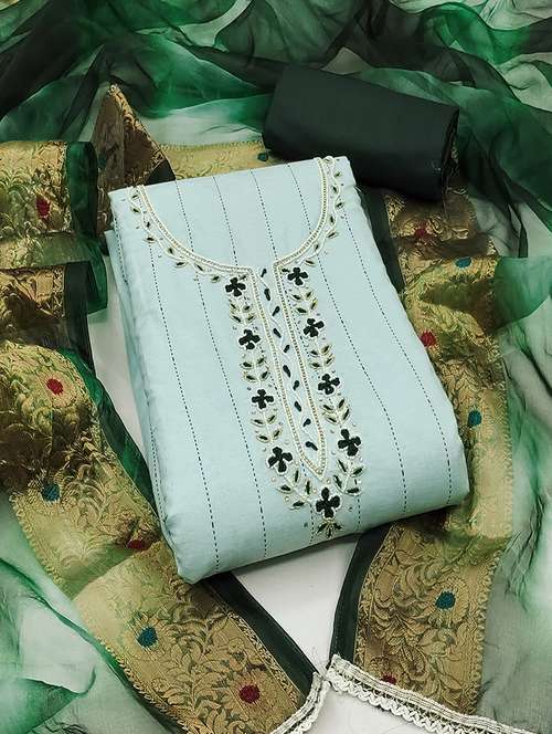 women embroidered unstitched suit set - 21467485 - Very Small Image - 1