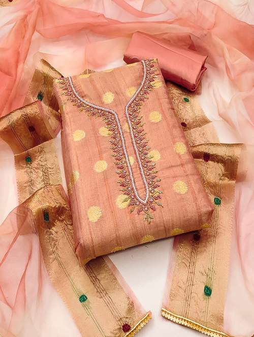 women embroidered unstitched suit set - 21467589 - Very Small Image - 1