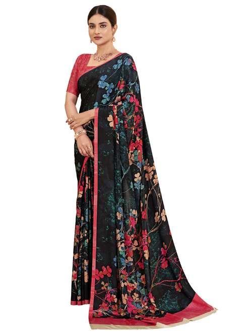 women black printed saree - 21485138 - Very Small Image - 1