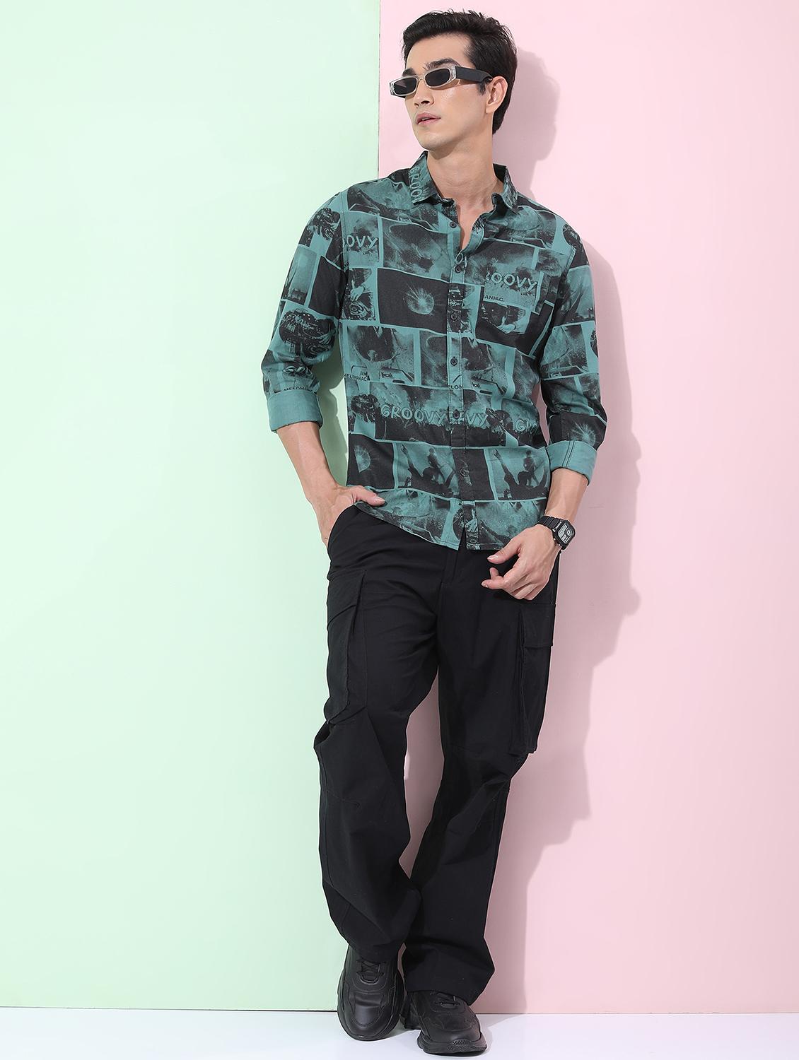 men collared printed casual shirt - 21486849 - Standard Image - 4