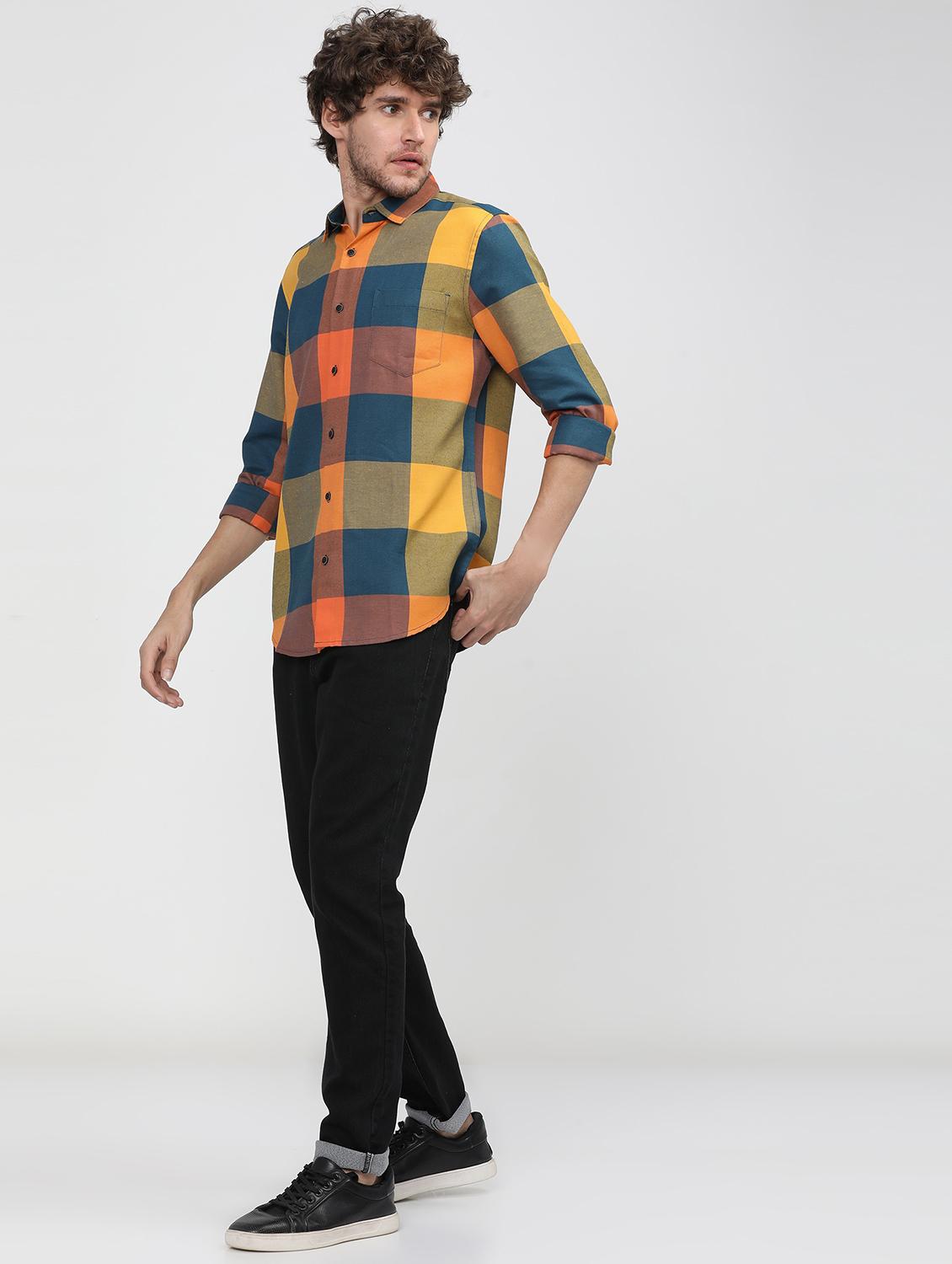 men collared checks casual shirt - 21487599 - Zoom Image - 4